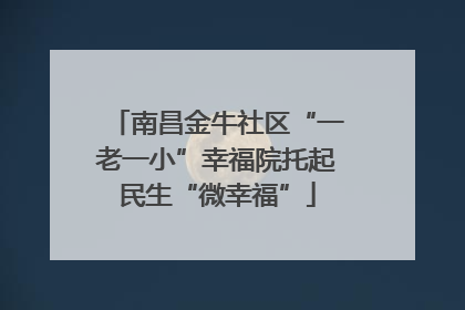 南昌金牛社区“一老一小”幸福院托起民生“微幸福”