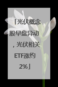光伏概念股早盘异动，光伏相关ETF涨约2%
