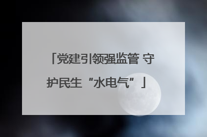 党建引领强监管 守护民生“水电气”