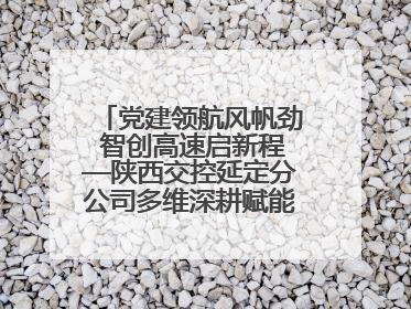 党建领航风帆劲 智创高速启新程—陕西交控延定分公司多维深耕赋能运营管理新跨越