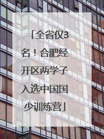 全省仅3名！合肥经开区两学子入选中国国少训练营