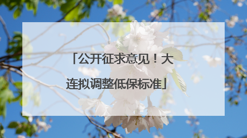 公开征求意见！大连拟调整低保标准