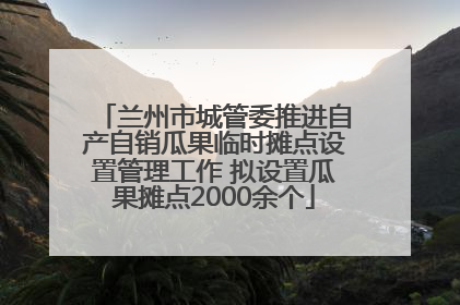 兰州市城管委推进自产自销瓜果临时摊点设置管理工作 拟设置瓜果摊点2000余个