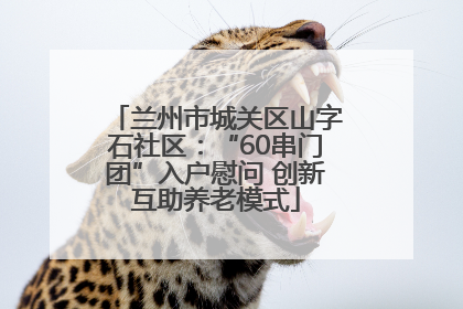 兰州市城关区山字石社区：“60串门团”入户慰问 创新互助养老模式