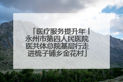 医疗服务提升年丨永州市第四人民医院医共体总院基层行走进梳子铺乡金花村