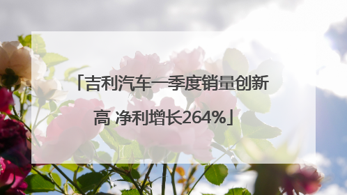 吉利汽车一季度销量创新高 净利增长264%