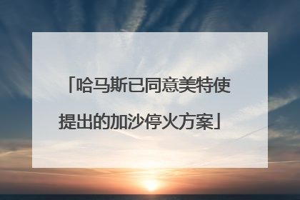 哈马斯已同意美特使提出的加沙停火方案