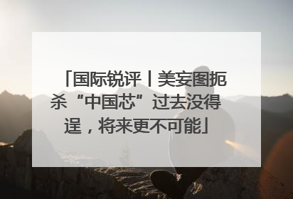 国际锐评丨美妄图扼杀“中国芯”过去没得逞，将来更不可能