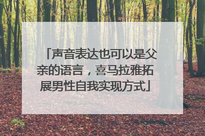 声音表达也可以是父亲的语言，喜马拉雅拓展男性自我实现方式