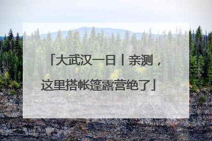 大武汉一日丨亲测，这里搭帐篷露营绝了