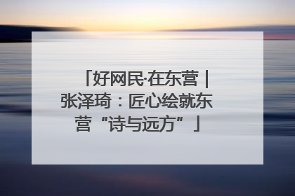 好网民·在东营｜张泽琦：匠心绘就东营“诗与远方”