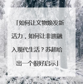 如何让文物焕发新活力，如何让非遗融入现代生活？苏超给出一个很好启示