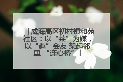 威海高区初村镇和苑社区：以“菜”为媒，以“趣”会友 架起邻里 “连心桥”