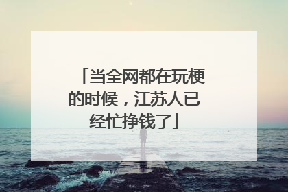当全网都在玩梗的时候，江苏人已经忙挣钱了