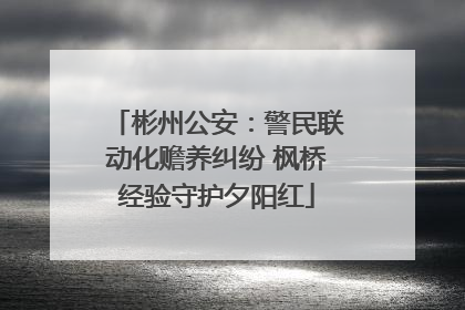 彬州公安：警民联动化赡养纠纷 枫桥经验守护夕阳红