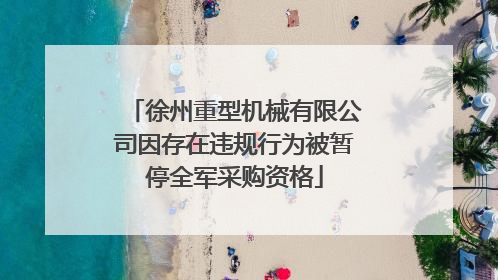 徐州重型机械有限公司因存在违规行为被暂停全军采购资格