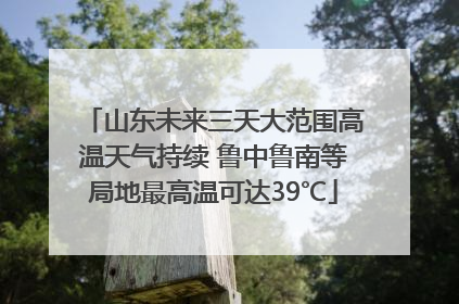 山东未来三天大范围高温天气持续 鲁中鲁南等局地最高温可达39℃