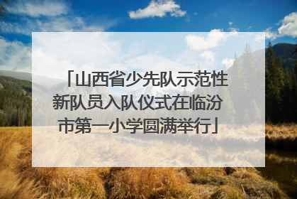 山西省少先队示范性新队员入队仪式在临汾市第一小学圆满举行