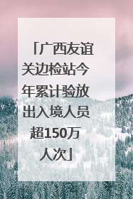 广西友谊关边检站今年累计验放出入境人员超150万人次