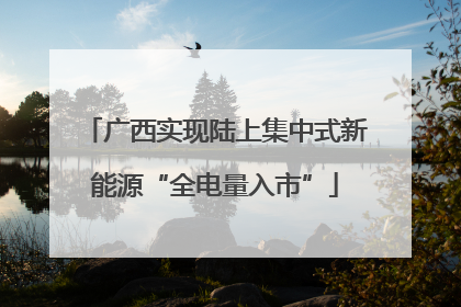 广西实现陆上集中式新能源“全电量入市”