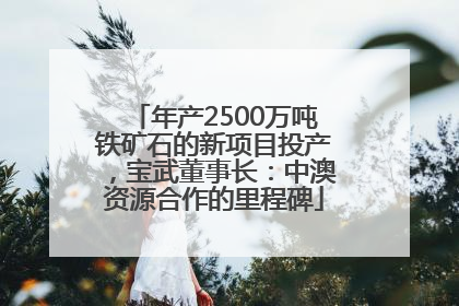 年产2500万吨铁矿石的新项目投产，宝武董事长：中澳资源合作的里程碑