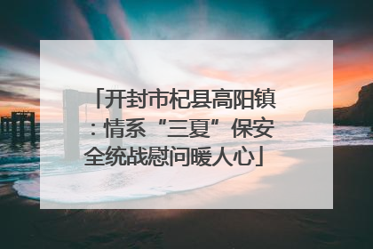 开封市杞县高阳镇：情系“三夏”保安全统战慰问暖人心