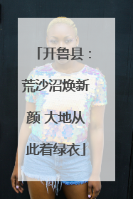 开鲁县：荒沙沼焕新颜 大地从此着绿衣