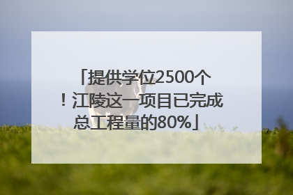 提供学位2500个！江陵这一项目已完成总工程量的80%