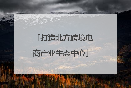 打造北方跨境电商产业生态中心