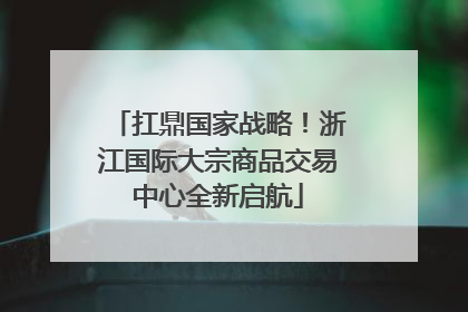 扛鼎国家战略！浙江国际大宗商品交易中心全新启航