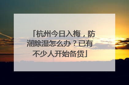 杭州今日入梅，防潮除湿怎么办？已有不少人开始备货