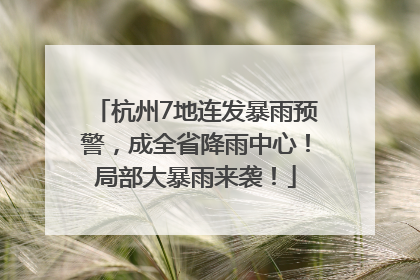 杭州7地连发暴雨预警，成全省降雨中心！局部大暴雨来袭！
