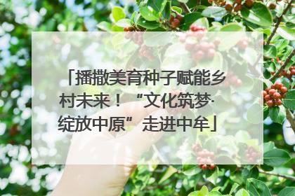 播撒美育种子赋能乡村未来！“文化筑梦·绽放中原”走进中牟