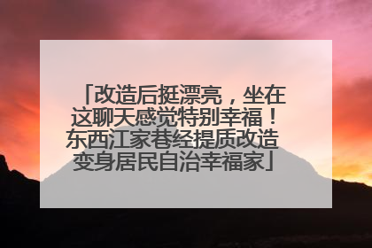 改造后挺漂亮，坐在这聊天感觉特别幸福！东西江家巷经提质改造变身居民自治幸福家