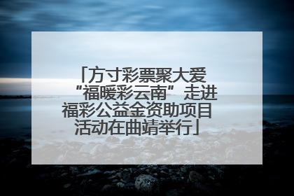 方寸彩票聚大爱 “福暖彩云南”走进福彩公益金资助项目活动在曲靖举行