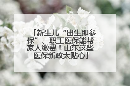 新生儿“出生即参保”、职工医保能帮家人缴费！山东这些医保新政太贴心
