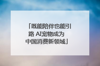 既能陪伴也能引路 AI宠物成为中国消费新领域