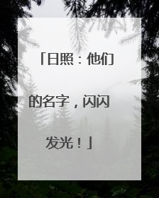 日照：他们的名字，闪闪发光！