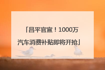 昌平官宣！1000万汽车消费补贴即将开抢