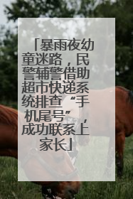 暴雨夜幼童迷路，民警辅警借助超市快递系统排查“手机尾号”，成功联系上家长