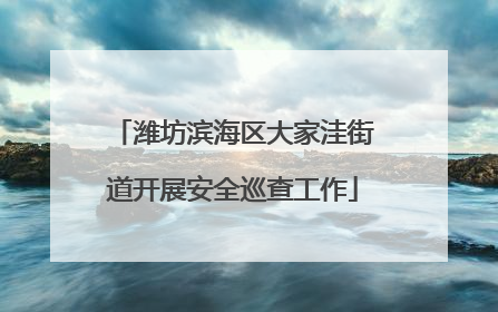 潍坊滨海区大家洼街道开展安全巡查工作