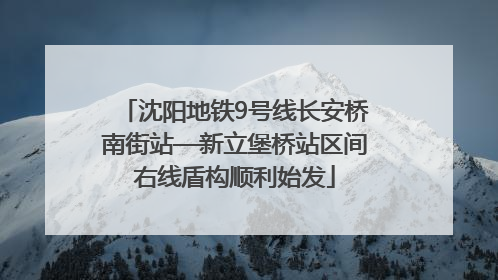 沈阳地铁9号线长安桥南街站—新立堡桥站区间右线盾构顺利始发