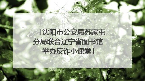 沈阳市公安局苏家屯分局联合辽宁省图书馆举办反诈小课堂