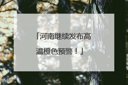 河南继续发布高温橙色预警！