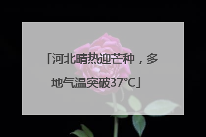 河北晴热迎芒种，多地气温突破37℃