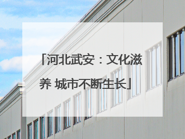 河北武安：文化滋养 城市不断生长