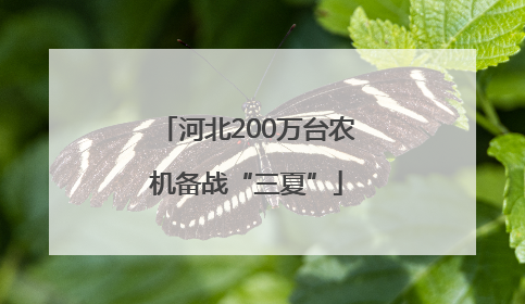 河北200万台农机备战“三夏”