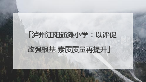 泸州江阳通滩小学：以评促改强根基 素质质量再提升