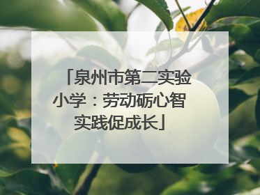 泉州市第二实验小学：劳动砺心智实践促成长