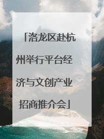 洛龙区赴杭州举行平台经济与文创产业招商推介会